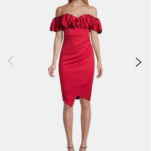 LIGHT PURPLE Lipsy London Off-Shoulder Bubble Dress - Picture 6 of 6